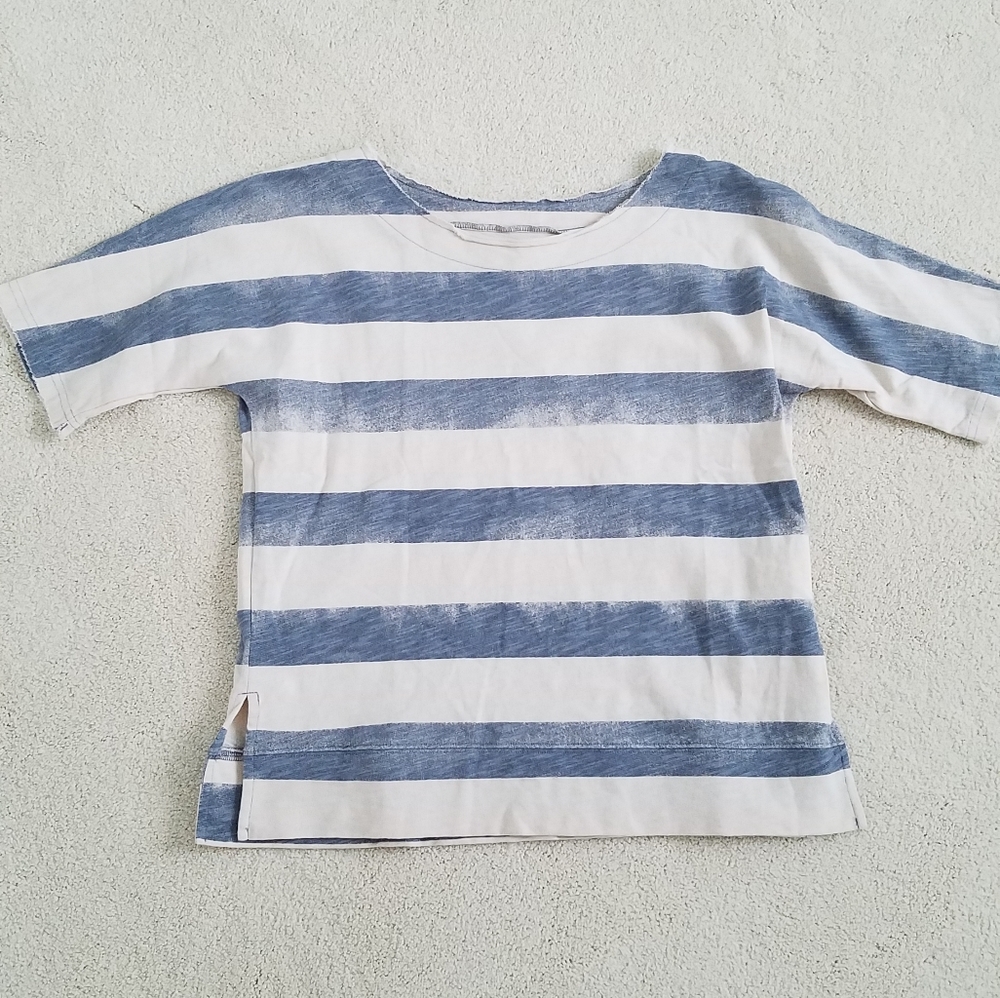 Madewell Striped Short Sleeve Shirt SzXS